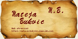 Mateja Bukvić vizit kartica